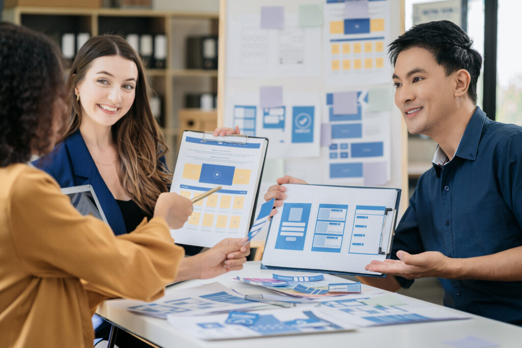 A direct marketing team making a plan